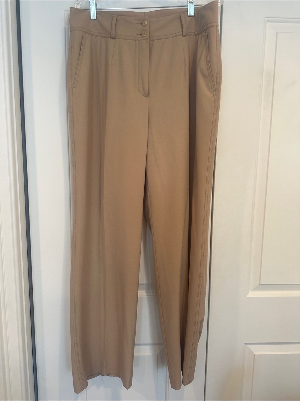 High-Rise Straight-Leg Trousers in Camel